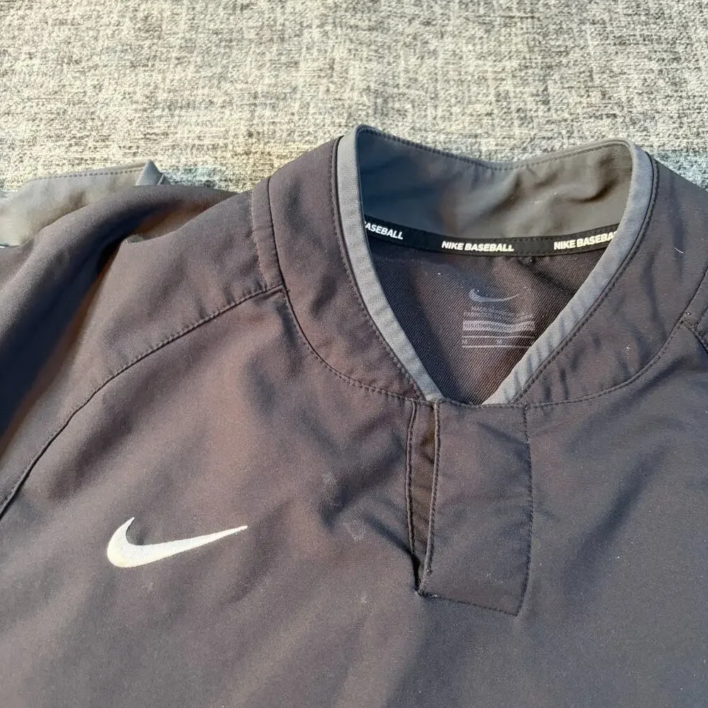 Lot of 2 Nike Mens Baseball Team Hot Jacket Anthracite Black and Gray Medium